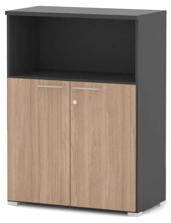 Folder Шкаф комбинированный широкий низкий с замком, ЛДСП, 80x42x108