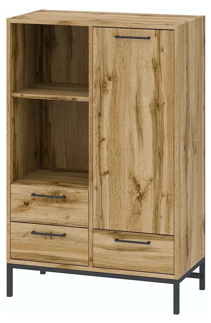 Gloss Шкаф полуоткрытый с тремя ящиками 72x38x111