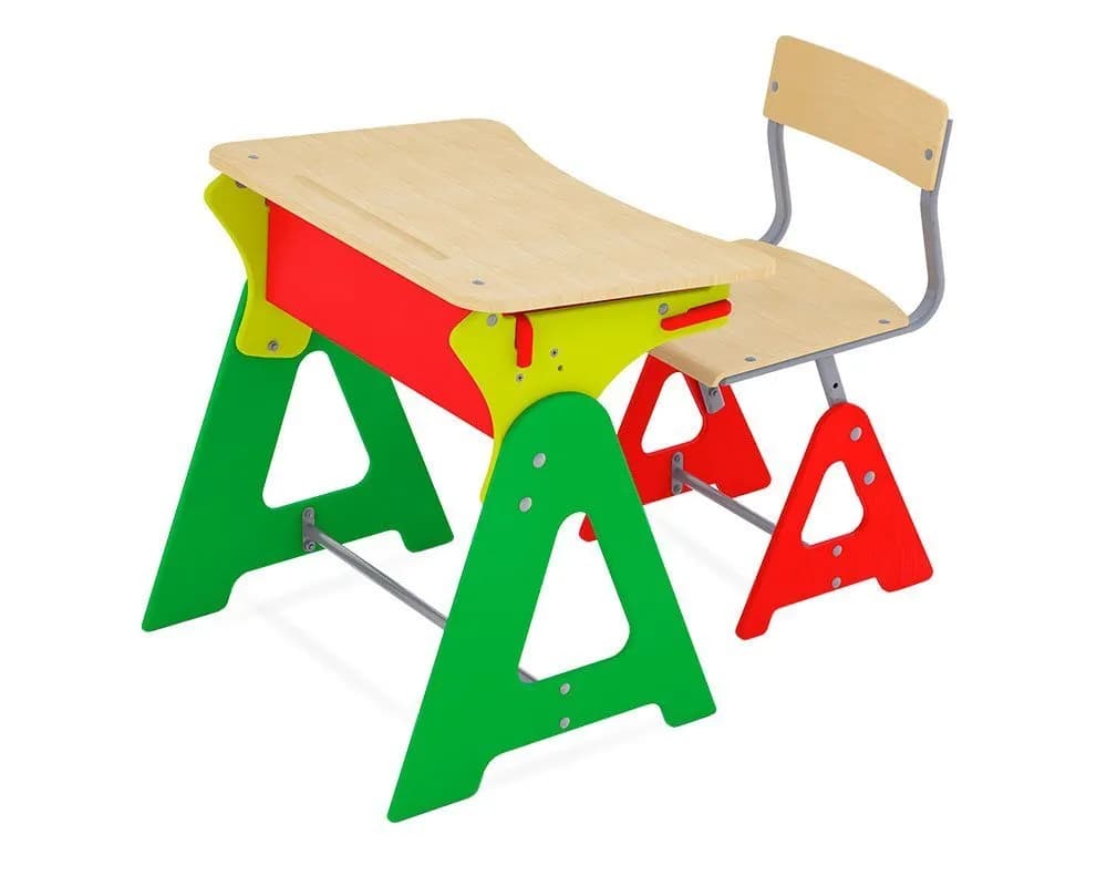 Алфавит Комплект парта+ стул, регулируемый 70x50x52-64