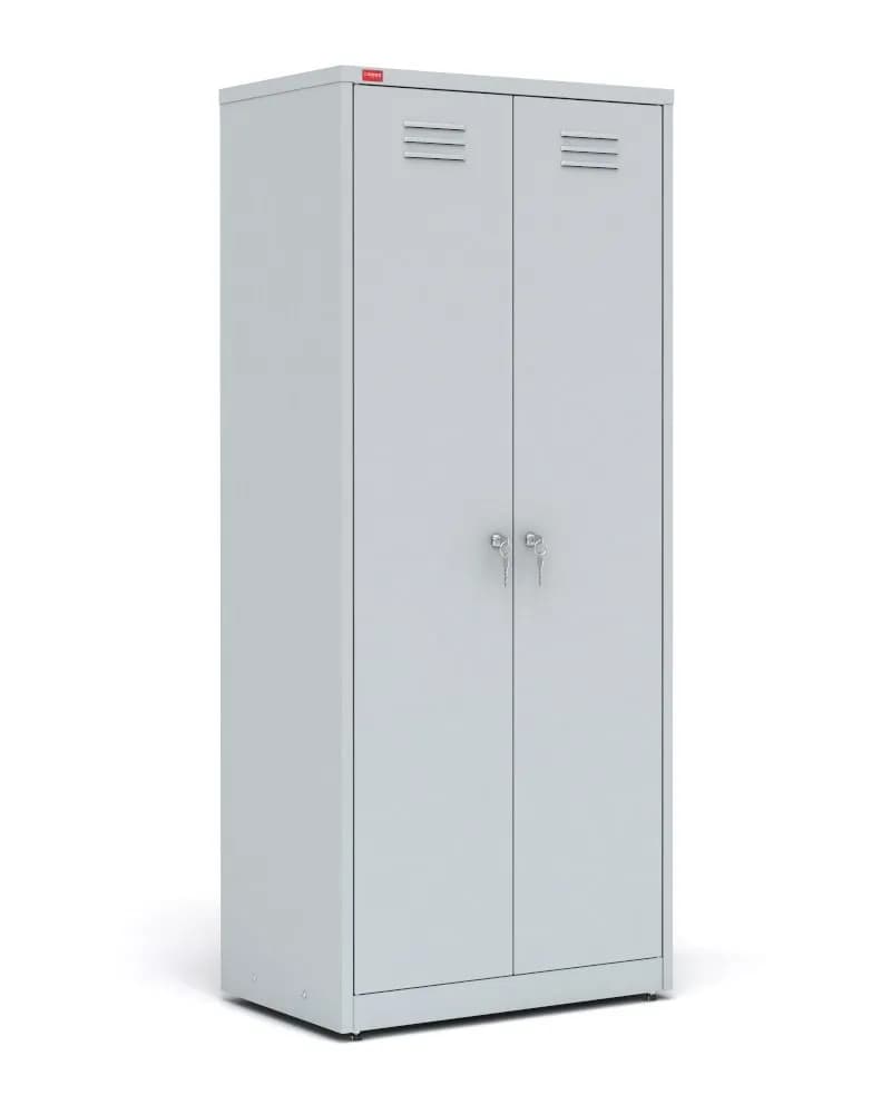 Шкаф для раздевалки с полками (2 секции, 2 отделения), 80x50x186